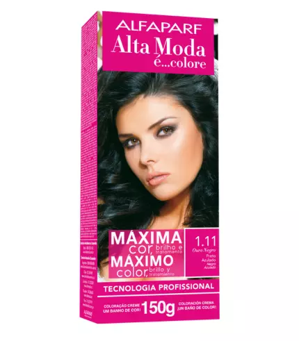 Coloração Alfaparf Alta Moda 1.11 Preto Azulado