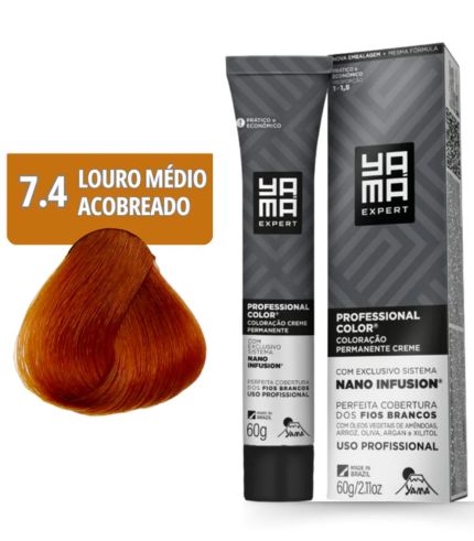Coloração Professional Color Nano Infusion 7.4 Louro Médio Acobreado