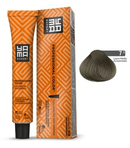 Coloração Yamá Expert Professional Color Sem Amônia 7.1 Louro Acinzentado