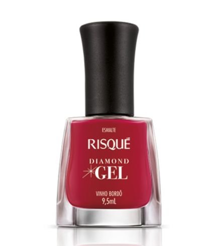 Esmalte Risqué Diamond Gel Vinho Bordô 9,5ml