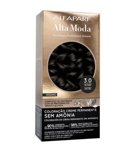 Coloração Alfaparf Alta Moda Sem Amônia 3.0 Castanho Escuro