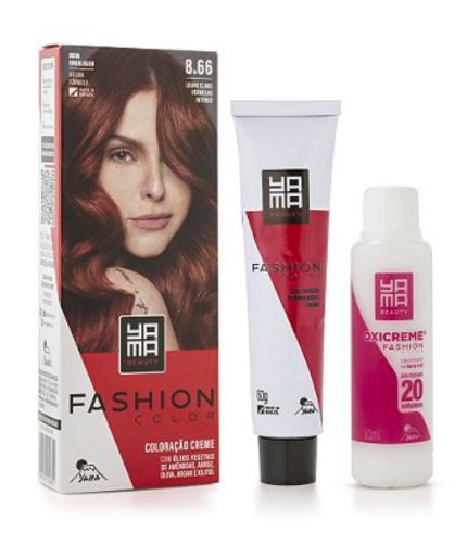 Yamá Fashion Color 8.66 Louro Claro Vermelho Intenso
